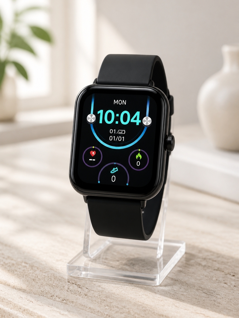 NIB ZL54C Smartwatch Bluetooth Call Fitness Tracker Waterproof Black